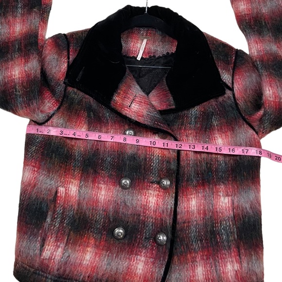 Free People Buffalo Shadow Plaid Wool Moto Military Jacket Small - Picture 13 of 15